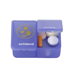 Able2 Pilulier 1 Jour - 2 Compartiments Bleu Transparent