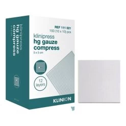 Compresse De Gaze Klinion HG Stérile 12 Couches 10x20cm 50 Pièces