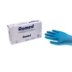 Gants En Vinyle Romed Bleu Poudré 100 Pièces