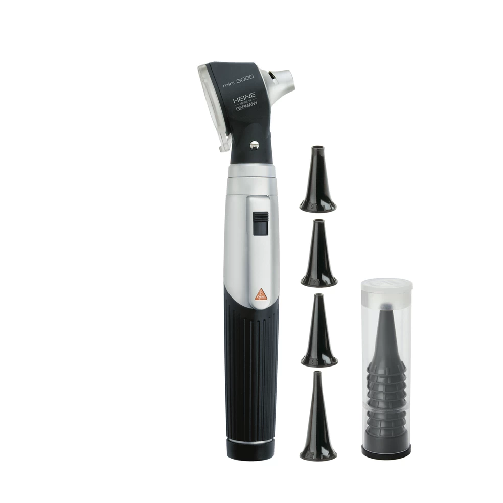 Otoscope Heine Mini 3000 Avec Poignée - Jeu D'embouts Réutilisables 3 Otoscope Heine Mini 3000 Avec Poignée - Jeu D'embouts Réutilisables