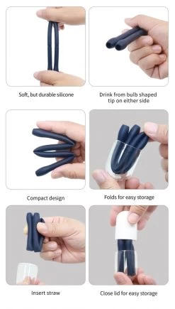 Paille En Silicone Pliable TravelStraw -Fournitures Médicales paille en silicone pliable travelstraw 3