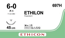 Suture Ethilon 6-0 (P-1) 697H 36 Pièces -Fournitures Médicales suture ethilon 6 0 p 1 697h 36 pieces 1